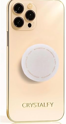 Gratitude Grip Attract High Vibes Crystal Phone Grip & Phone Stand Auténtico cuarzo transparente natural piedras preciosas intercambiables, soporte