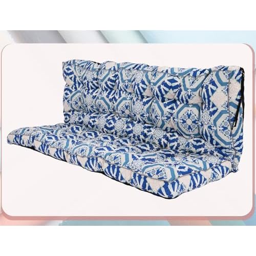 2-3 Seat Swing Replacement Cushion, Outdoor Bench Cushions with Backrest Thicken 4", Patio Furniture Garden Porch Loveseat Glider Pad Anti-Fading Wate