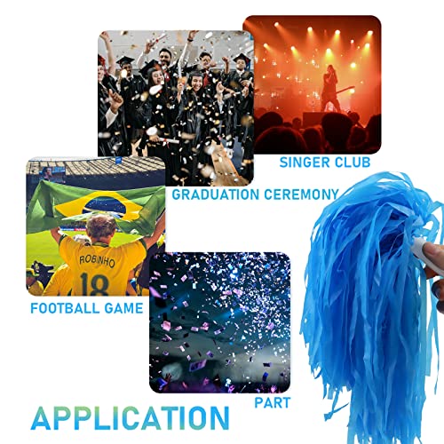 Faxco 12Pack Plastic Pom Poms Cheerleading Pom Poms Sports Dance Cheer Plastic Pom Pom For Rooters,Cheering Squard,Cheering Team #TOP4