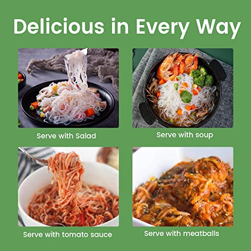 Image of Hethstia Konjac Noodle, Keto Shirataki Spaghetti for Healthy Diet, Low-Calorie, Low-Carb, Pre-Cooked and Ready to Eat, Gluten-Free, Vegan, Sugar-Free, Paleo-Friendly (57.14 oz, 6 Packs)