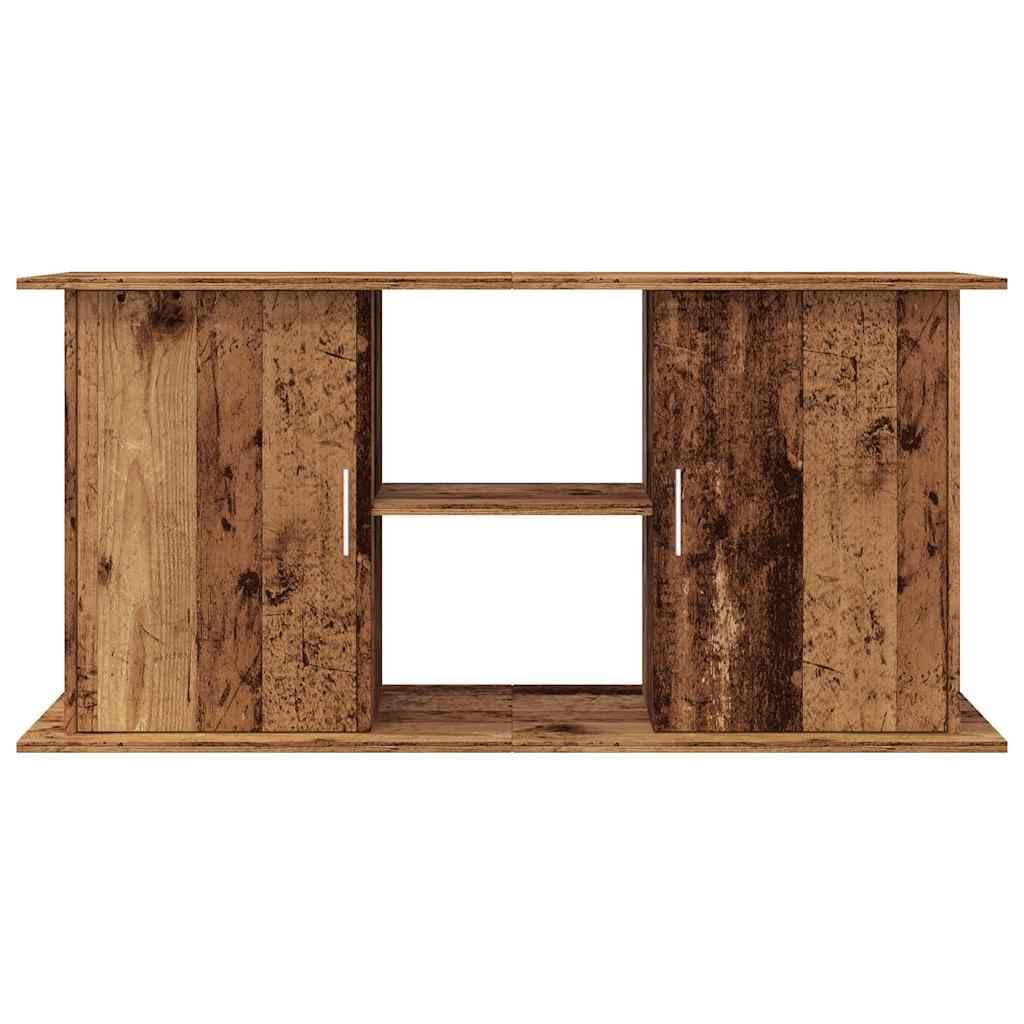 Stojak do akwarium o wyglądzie starego drewna, materiał drewnopochodny, 121 x 41 x 58 cm, z miejscem do przechowywania i półkami, stabilna szafka pod akcesoria do akwarium, zajmuje mało