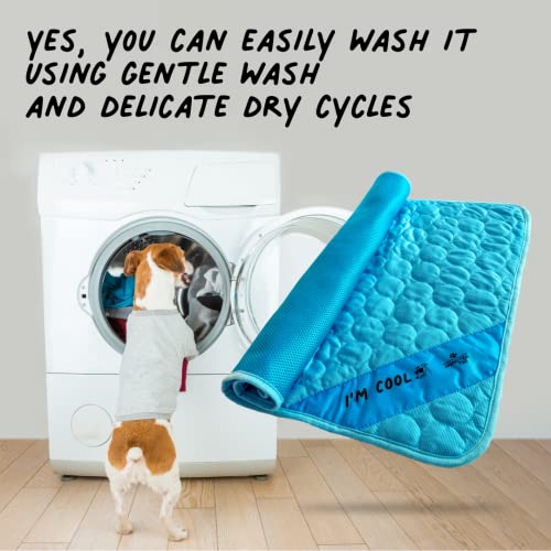 Inspector Tail Self Cooling Mat For Dog + Free String Bag/Washable & Portable Pet Soft Pad For Indoor Or Outdoor/Perfect As Blanket For Kennel Sofa Bed Floor Car #TOP5