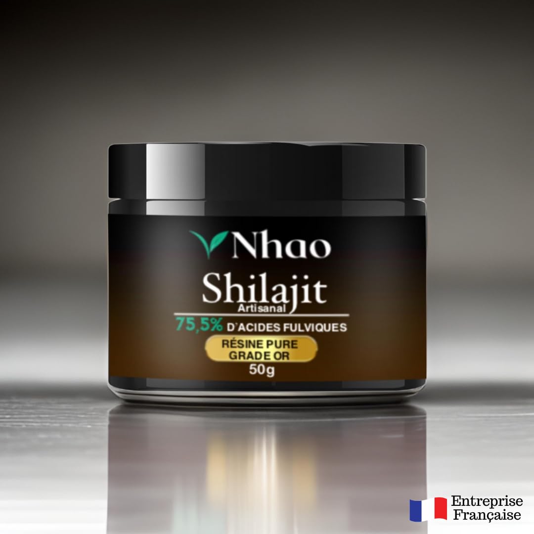 Shilajit D’EXCEPTION Nhaō 50g – RÉSINE ARTISANALE GRADE OR – FILTRATION 40 JOURS – HAUTE CONCENTRATION EN ACIDE FULVIQUE (+75%) –TESTÉ PAR DEUX LABORATOIRES – Origine HIMALAYA PUR