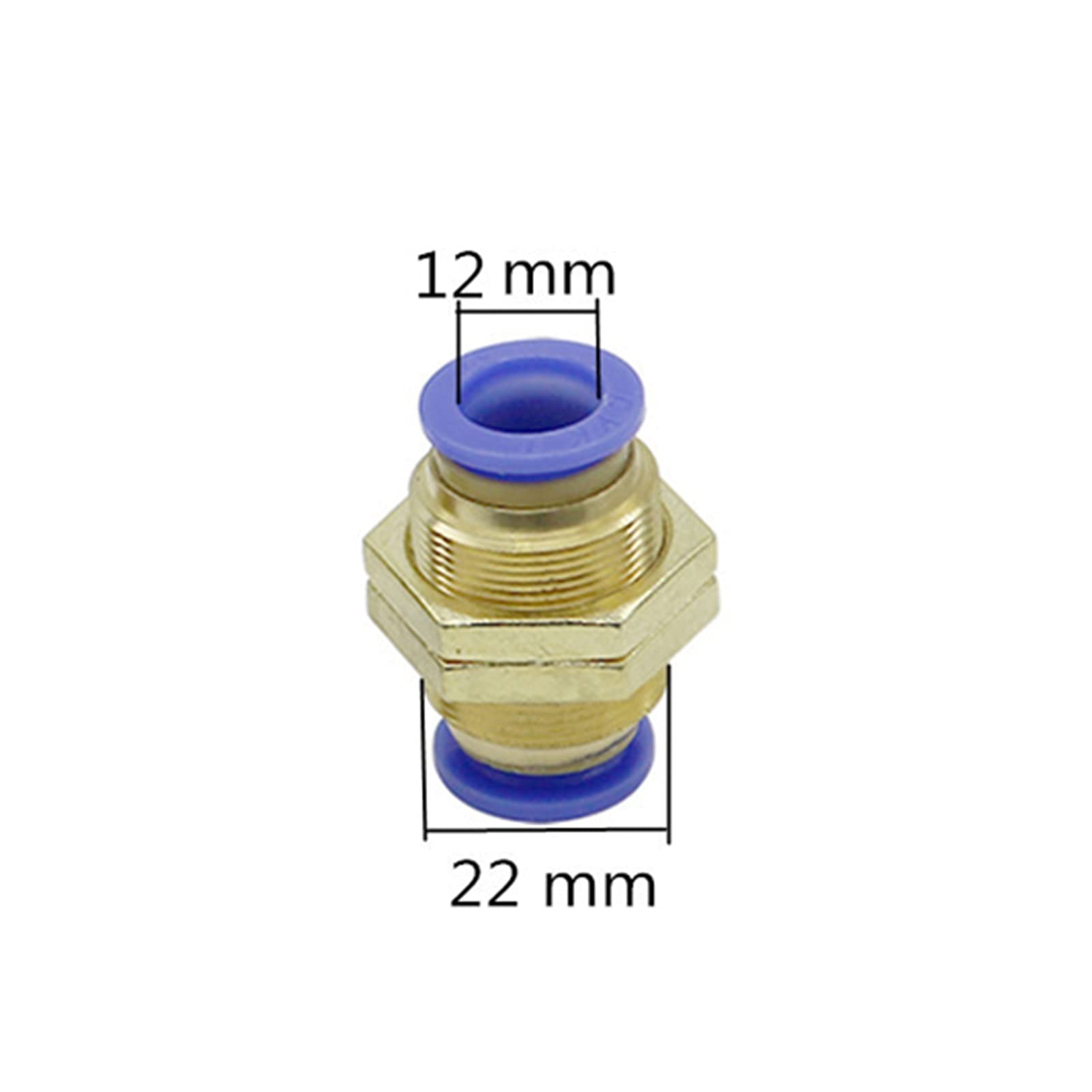 Utility Hose Butt Hose Connector Adapter Garden Straight Partition Connector 4Mm 6Mm 8Mm 10Mm 12Mm Od Hose Pipe One-Click Push-In 3 Pieces of Pm Pneumatic Pipe Fittings/Diameter 12Mm