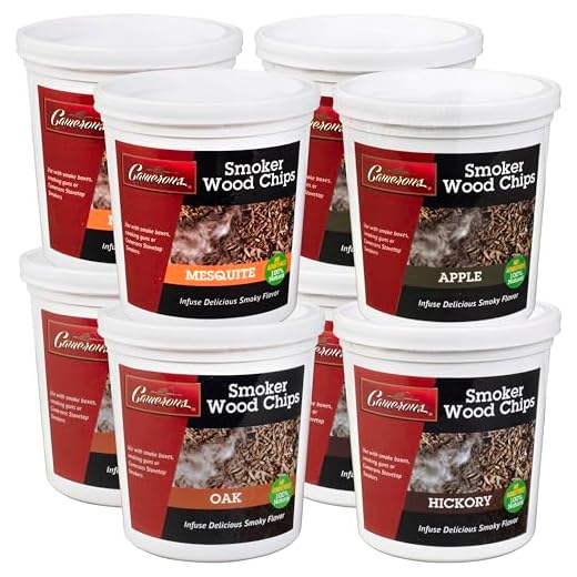 Camerons Wood Smoking Chips Value Gift Set - Set of 8 Pints Extra Fine Cut Sawdust Smoker Chips (2 Oak, 2 Cherry, 2 Hickory, 2 Alder) (0.473176 L)
