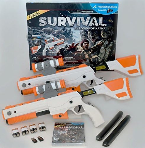 PS3 Cabela's Survival Shadows of Katmai GAME + 2 GUNS Bundle top shot elite
