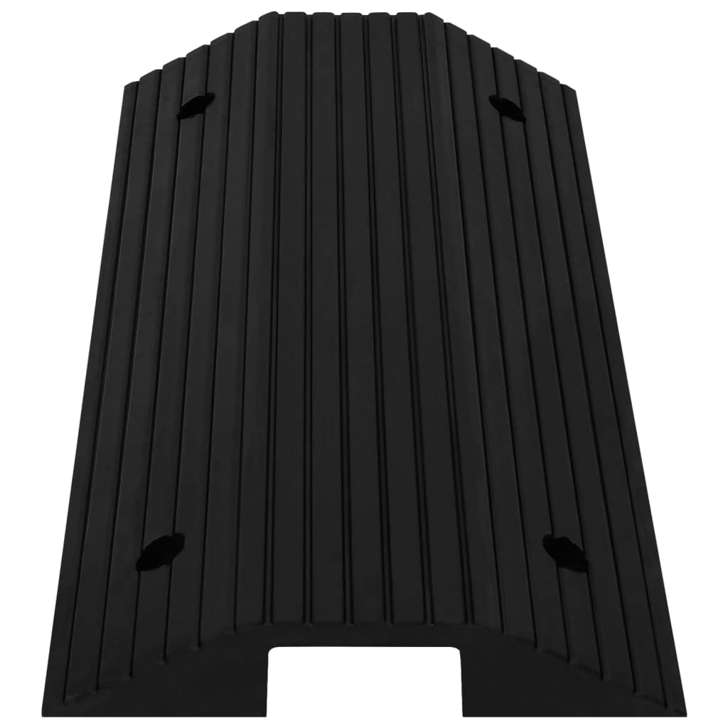 Rampy progowe mostowe, 2 sztuki, gumowe, 80 x 40 x 8 cm, z antypoślizgową powierzchnią, do wózków inwalidzkich, skuterów, chodzików, zastosowania w warsztacie, hali magazynowej i na terenie