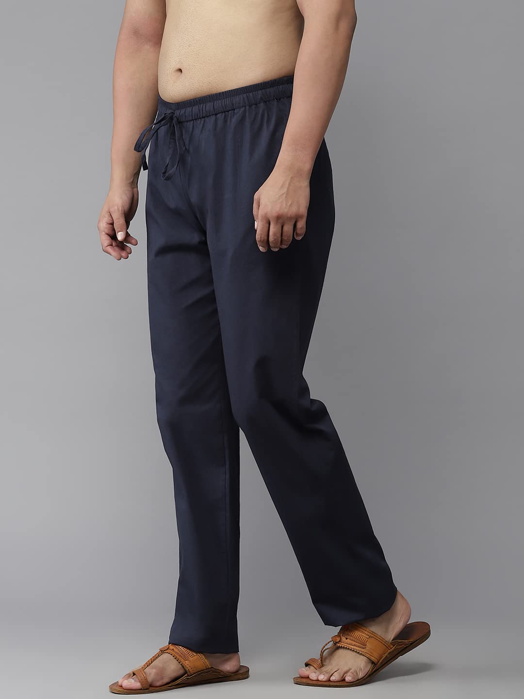See Designs Men Deep Brown & Navy Blue Solid Pure Cotton Men's Pyjama (Pack Of 2)_Sdcbpj168Xxl