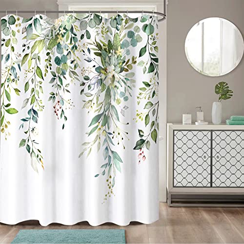 Rideau de douche eucalyptus vert sauge 183x183 cm avec crochets