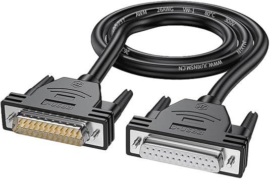 26AWG DB25 Serial Extension Cable, 25Pin D-SUB DB25 Serial Data Wire Male Female Connector Cord Line 50cm-10m