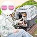 KiBcsLic 2X Pet Hanging Food Bowls Durability Covenient Portable Pet Cage Feeder Dog Crate Feeding Bowls for Puppy Cat Small Animals, Pink
