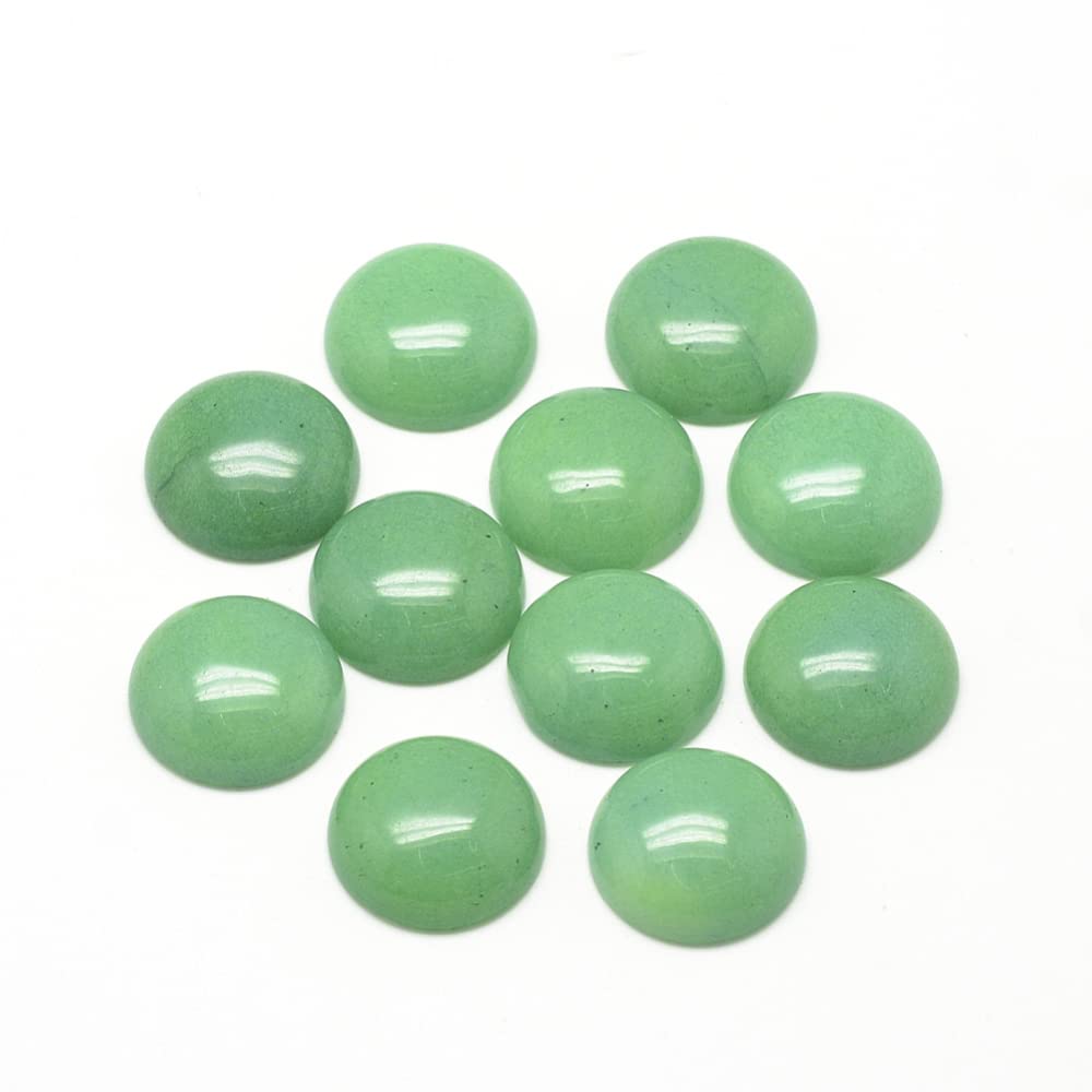 Craftdady 50PCS Flat Round Cabochon 12mm Dyed White Jade Medium Sea Green Chakra Healing Crystal Half Round Dome Cabs Flat Back Covers For Jewellery Making — image 1