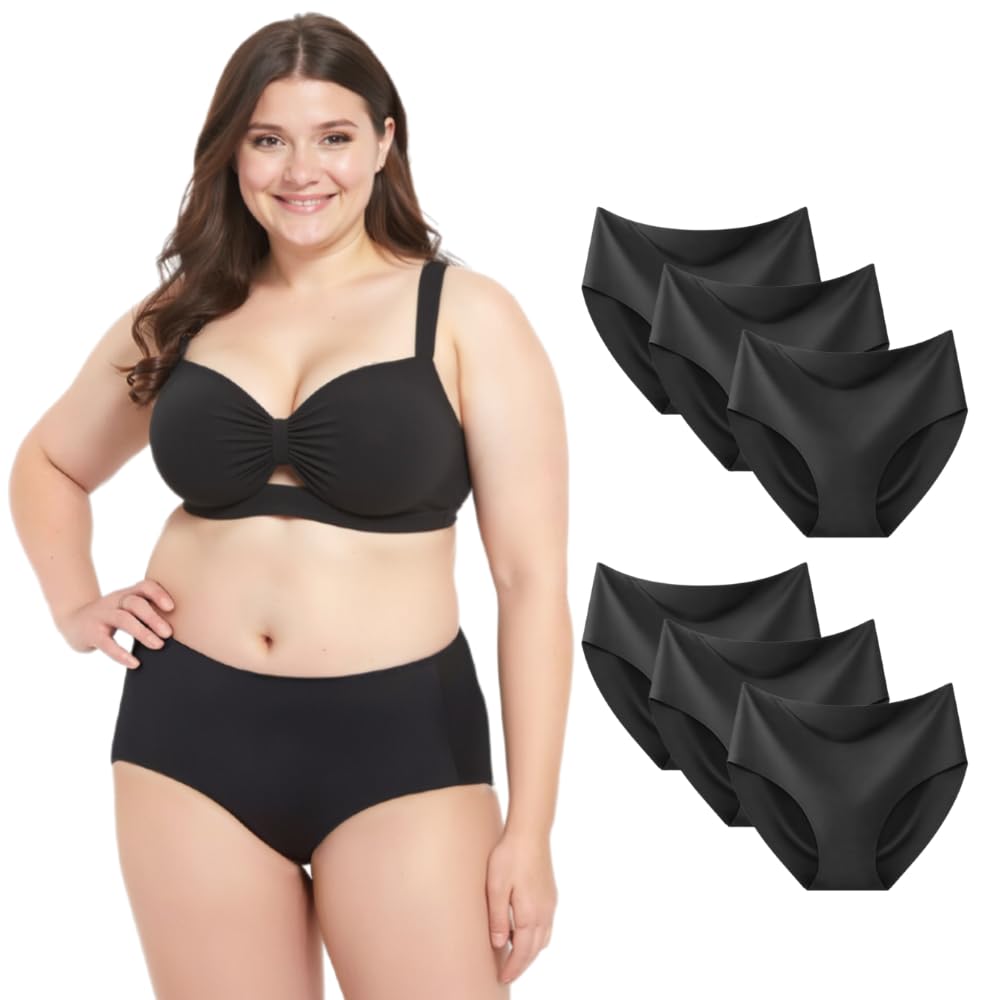Beandays Women's Disposable Seamless Underwear Soft Stretch Briefs Invisible Panties for Travel Hospital Stays 6 Pack