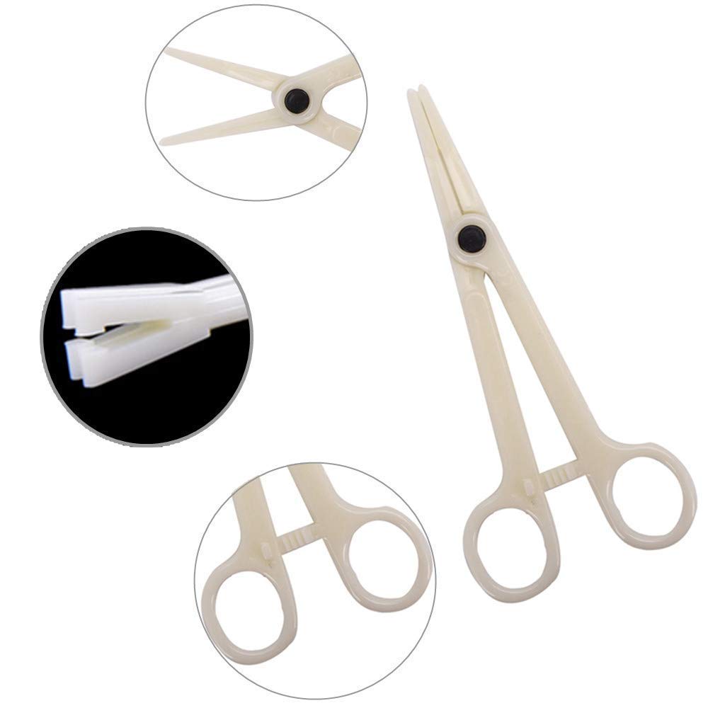 Body Piercing Clamps - Unihubys 15 Pcs Disposable Piercing Clamps Professional Sterile Forceps Navel Slotted Clamp Plier for Ear Nose Lips Piercing Needles Tools Piercing Supply