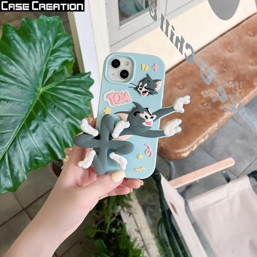 Image of COVERLY for iPhone 12 Pro Cartoon Case, 3D Fidget Spinner Funny Spin Cute Full Protective Back Case Soft Silicone Stylish Fashion Aesthetic Cover for Apple iPhone 12 Pro (Blue)