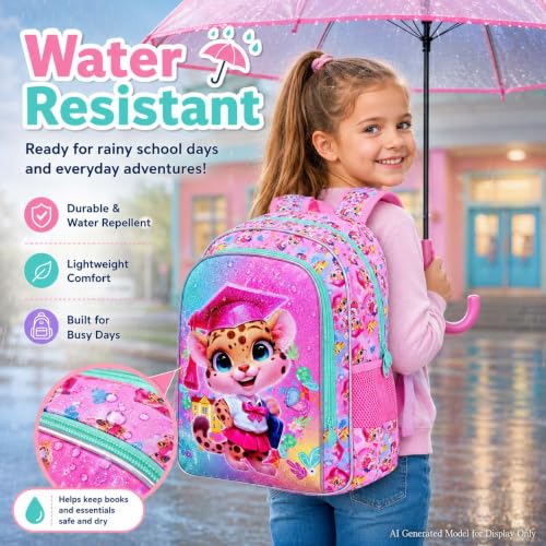 Image of AGSDON 3PCS Backpacks for Girls, 16 inch Elementary Kids Backpack Preschool School Bookbags and Lunch Box