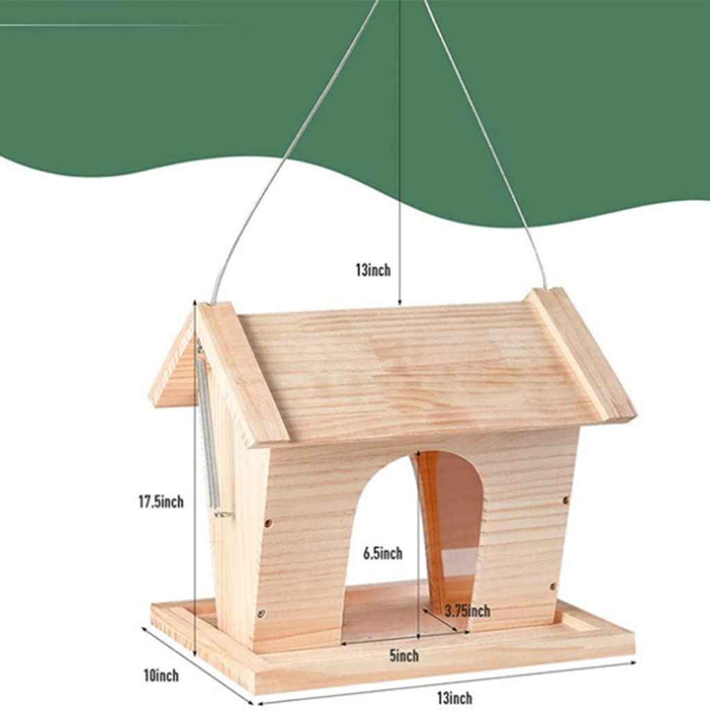 Vogelhäuschen aus Holz zum Aufhängen, Retro-Vogelfuttertisch für Garten, Hinterhof, Terrasse, Zaun, Dekoration