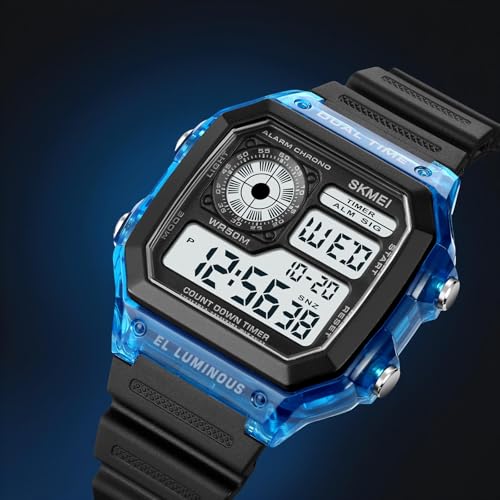 Image of SKMEI Men's Digital Sports Waterproof Wrist Watch with Dual Time Chronograph Countdown Alarm Backlight - 1998