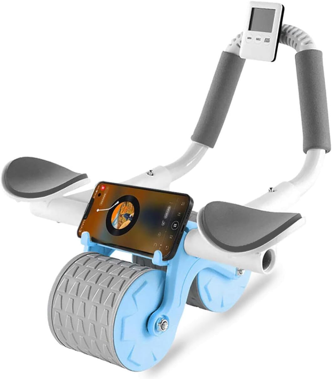 V2COM Elbow Support Automatic Rebound Abdominal Wheel, 2023 New with Timer Ab Roller for Abdominal Exercise Machine, Abs Workout Equipment, Strengthening Trainer Fitness Training for Men Women