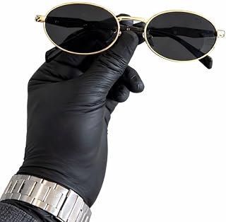 Oval Sunglasses with Gold Metal Frame and Black Lenses, Retro Style Eyewear for Men and Women Price In India
