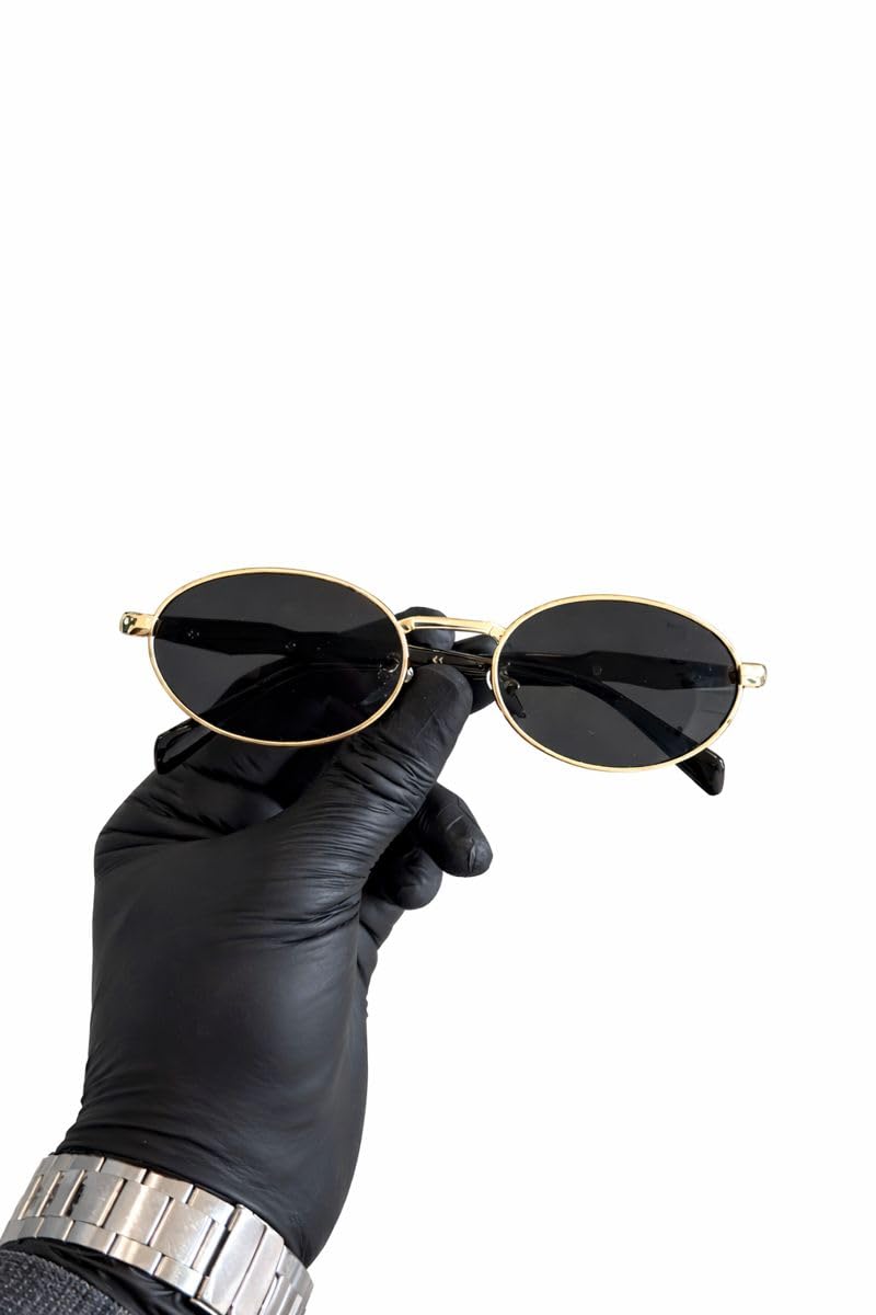 Oval Sunglasses with Gold Metal Frame and Black Lenses, Retro Style Eyewear for Men and Women - Review, Price and Buying Guide
