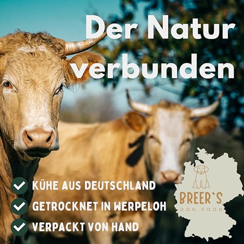 BREERs Getrocknete Rinderkopfhaut für Hunde 15cm, 10kg Belohnung-Snack Getreidefrei, Deutsche Herstellung, Leckerli Kauartikel Große Hunde