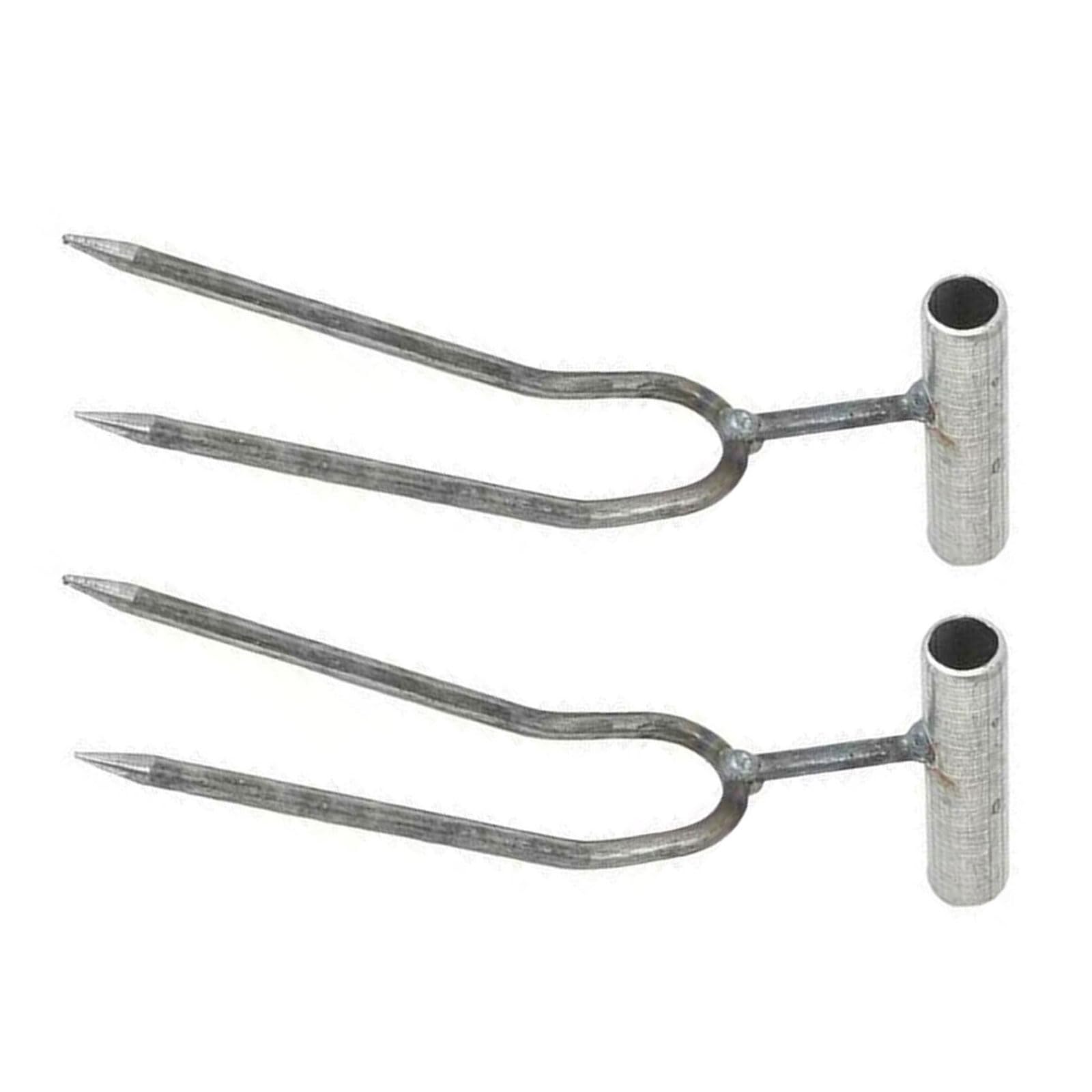Kaccde 2 Pack Iron 2 Prong Root Rakes Hand Fork Ideal For Gardening Soil Aeration Planting And Fertilizing 270Mm Length Garden Rakes