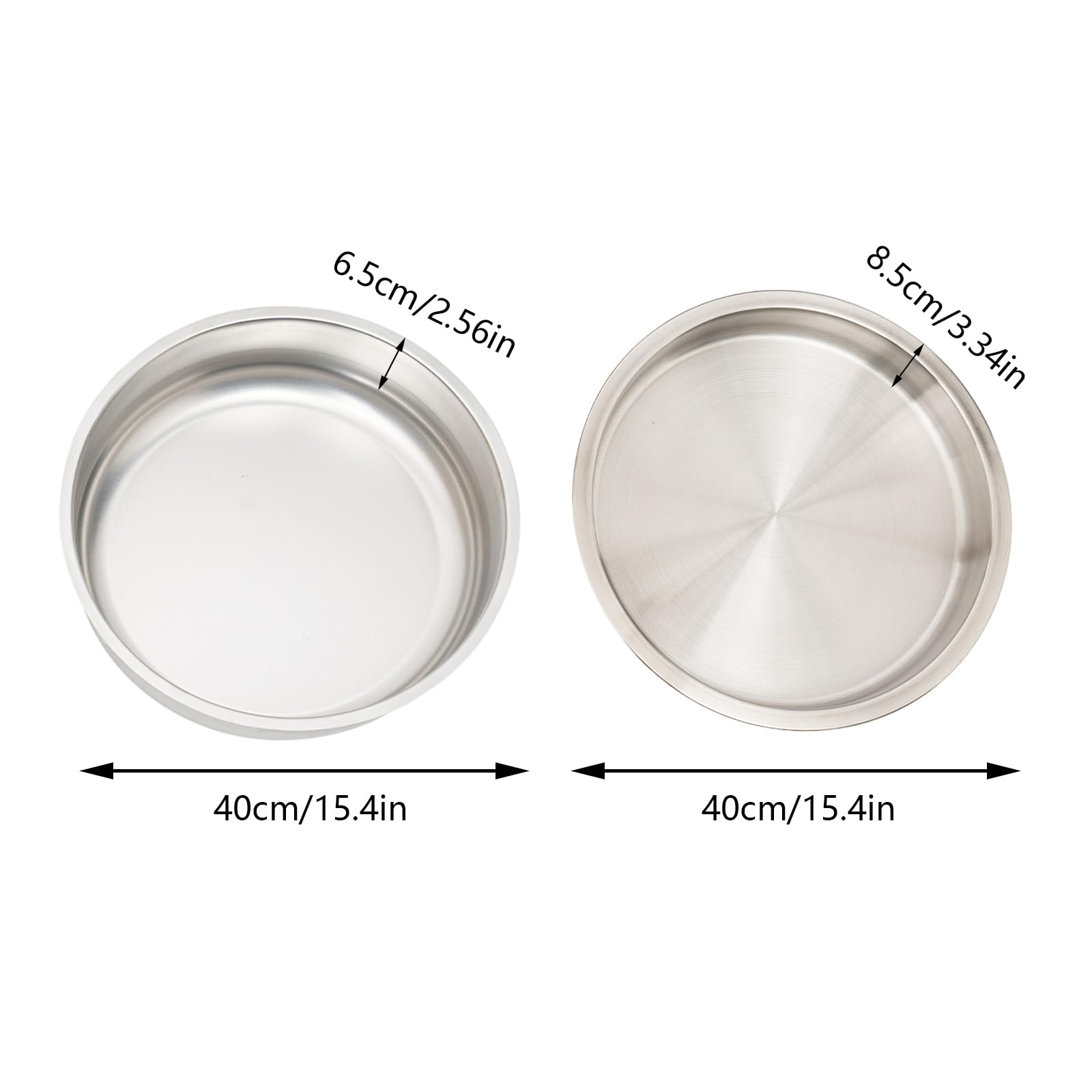 Set da buffet rotondo Chafing Dish in acciaio inox 201, coperchio Roll Top, capacità 6L, oro/argento, con vasca d'acqua e porta combustibile, diametro 40 cm