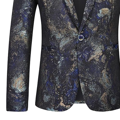 Men's Tie-Dye Print One Button Blazers Stylish Business Suit Jacket Wedding Daily Prom Sport Coat3