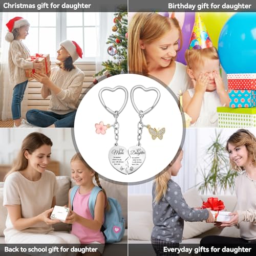 gift for Mum & Daughter Heart Matching Keyring Keychain Set - Perfect for Birthday, Mother's Day & Christmas - Image 5