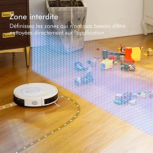 Neabot Q11 Aspirateur Robot 3 en 1 avec Poubelle Auto-vidage, Aspiration Puissant de 4000pa, Navigation Intelligente LDS, AI Reconnaissance d'Objets, Contrôle par WiFi/Bluetooth/App/Alexa (Q11) - Image 3