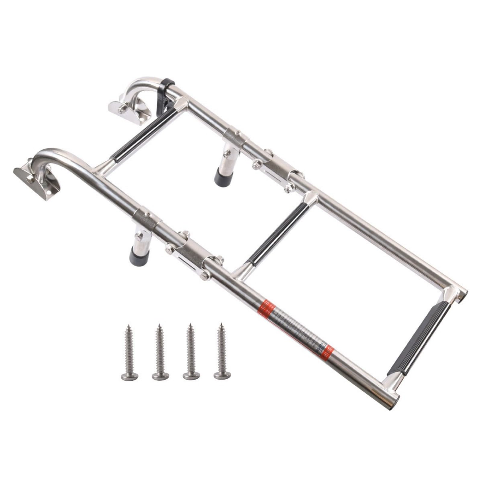Stainless Steel Folding Marine Ladder 3-Step Saltwater for Yacht Deck Access & Swim Platform 440lbs Marine Stainless Steel Folding Ladder