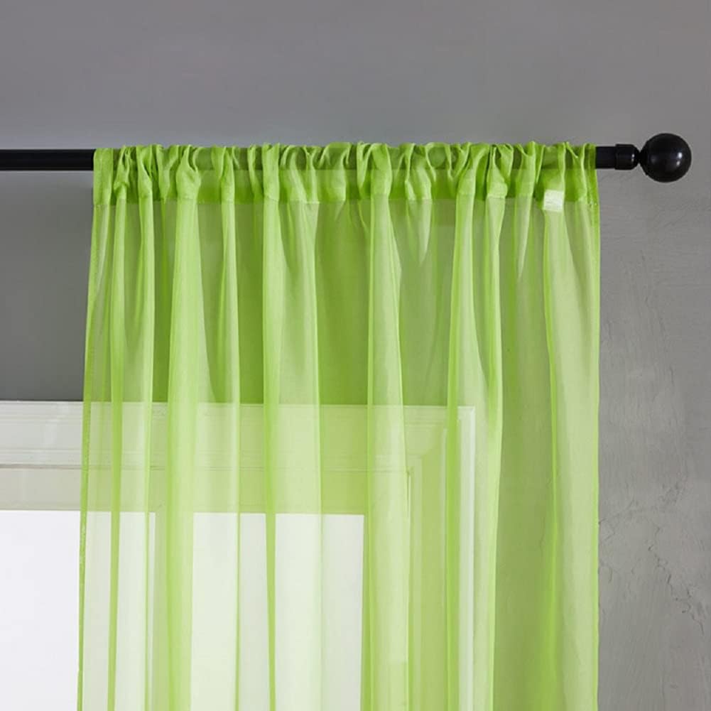Window Treatments Sheer Curtains Solid Colors Home Decoration for Living Kids Nursery Room Balcony(1 Panel, W 50 x L 102 inch, Bleach White)