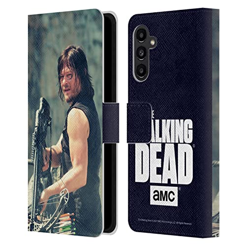 Étui portefeuille en cuir Samsung Galaxy A13 5G avec motif Daryl Dixon