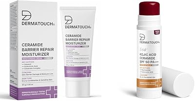 Ceramide Barrier Repair Moisturizer 30g & Kojic Acid Ceramide SPF 50 PA+++ Tinted Wine Lip Balm - 5g