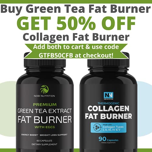 Nobi Nutrition Green Tea Weight Loss Pills to Reduce Belly Fat | Appetite Suppressant & Fat Burner (60 Count)