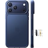 TORRAS 【米軍規格 3倍耐衝撃】 iPhone17Pro 用 ケース カメラコントロール ボタンカバー ストラップホール付き マット 半透明 ワイヤレス充電対応 MagSafe非対応 滑り止め 指紋防止 For いPhone17Pro ケース 6.3インチ プロ 「Guardian」 ディープブルー