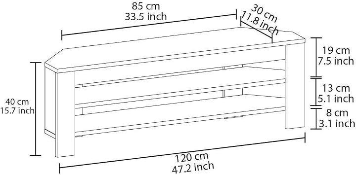 Corner TV Sehpası, 120 cm – Köşe Tasarım Gri