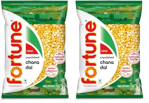 Image of Fortune Chana dal, 1 kg, Unpolished and Sortex cleaned (Pack of 2)