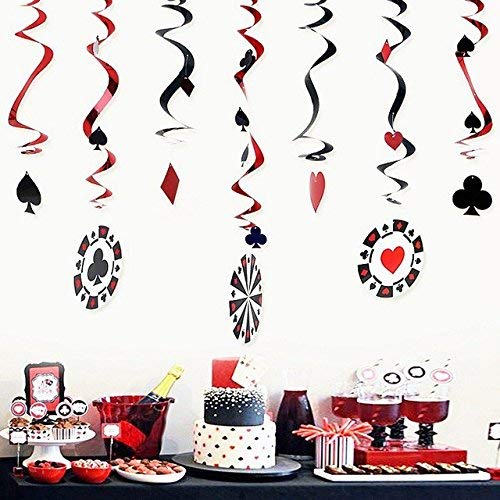 Décoration swirl rouge Party Carte en lot de 9 pour vos événements