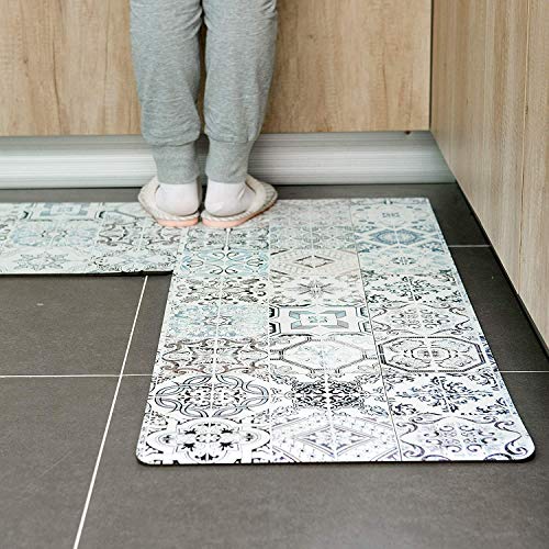 Famibay Kitchen Mat Set, Anti Fatigue Set Of 2 Waterproof Cushioned Soft Kitchen Rugs Non-Slip Back Comfort Floor Mats Washable Oil Proof Doormat Bathroom Runner Area Rug Carpet thumb #5