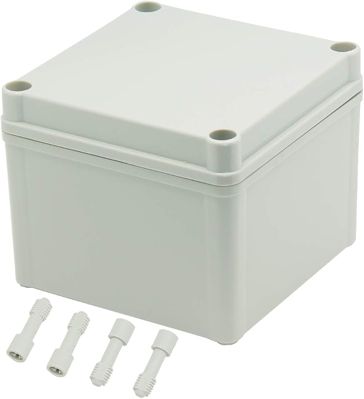Zulkit Junction Box ABS Plastic Dustproof Waterproof IP67 Junction Boxes Universal Electrical Project Enclosure DIY Electronic Project Box Grey 4.92 x 4.92 x 3.94 inch (125 x 125 x 100 mm)