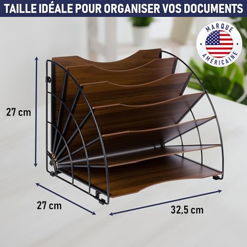 Organisateur de bureau en éventail 6 compartiments modulables - 4