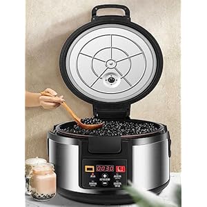 16L Commercial Pearl Cooker,Fully Automatic Pearl Pot Pearl Tapioca Cooker Pearl Maker Non-Stick Sago Cooker for Boba Tea & Bubble Tea & Milk Tea 110V