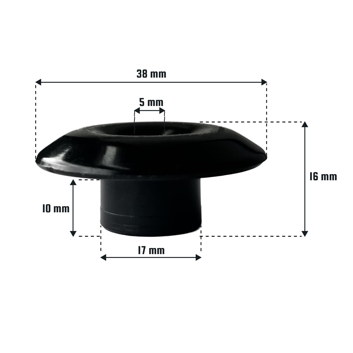 TECPLAST Lot de 60 Crochets Champignons pour bâche - Noir - CC60 - Crochet de Fixation bâche - Pergola, Piscine, Remorque