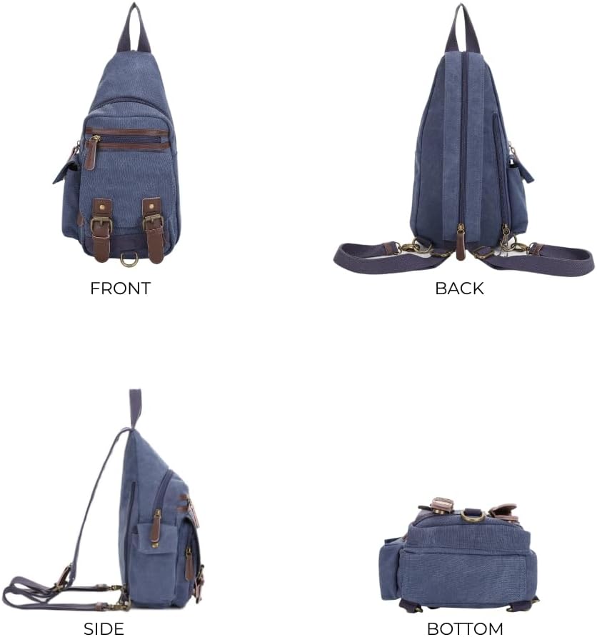 JESSIE & JAMES Shasta Canvas Concealed Carry Sling Bag for Men Women, Convertible Backpack Purse