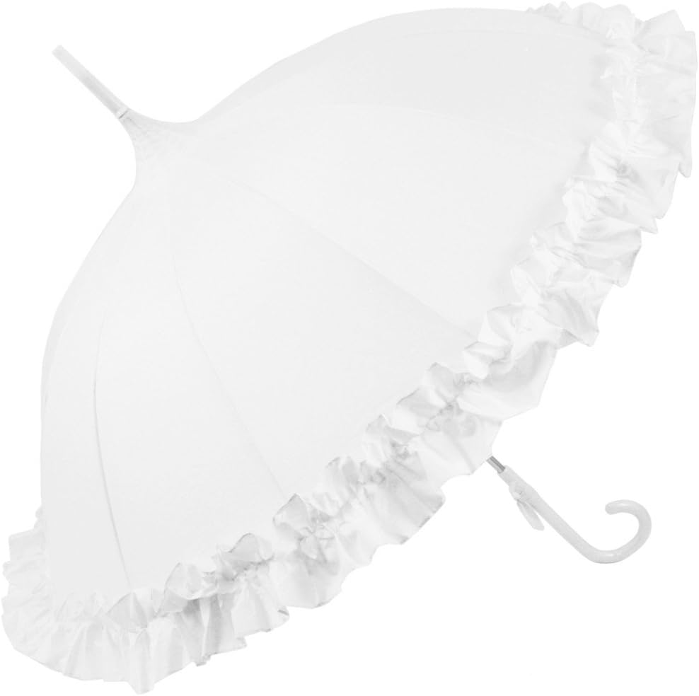 ChrysalinLisbeth White Flounce Pagoda Umbrella by Chrysalin