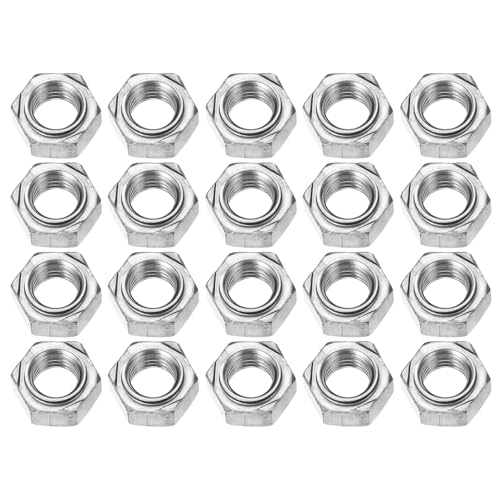 QUARKZMAN 20 Stück Sechskant-Schweißmuttern, M12x1,75mm Kohlenstoffstahl Sechskantmuttern mit 3 Vorsprüngen Maschinenschraube für DIY-Heimreparaturen Maschinen, Silber