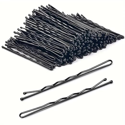 VIVIAN Bobby Hair Pins for Women & Girls (Pack of 50) | Stylish Bob Hairpins for Hairstyling | Hair Styling Accessories Clips (Black) (6cm Long)