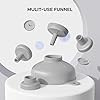 Pisol Wide Mouth Versatile Funnel, Canning Funnels for Kitchen Use, Food Grade Plastic Cooking Funnel Set with 4 Size Spouts and 2 Strainers for Filling Different Bottles and Bags, Grey #2